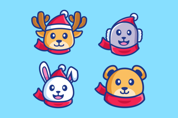 Adorable Winter Designs: Using Cartoon Animal Heads