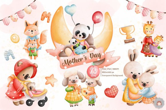 Animal Mother & Baby Mothers Day Clipart: A Designer's Guide