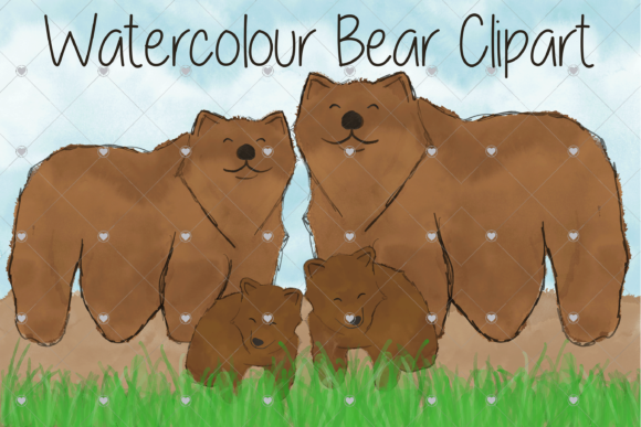 Bring Your Animal Family Projects to Life with Watercolour Bear Clipart