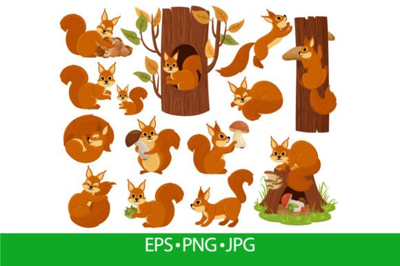 Charming Cartoon Squirrel Woodland Animal for Whimsical Design