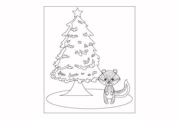 Coloring Christmas Tree and Animal: A Festive Creative Asset