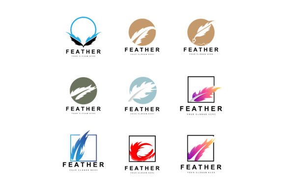Feather Logo Animal Wing Design: Crafting Brands with Vector Grace