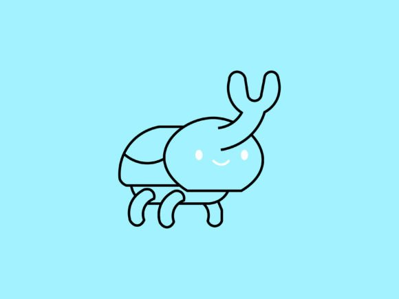 Kawaii Animal Beetle Line Background: A Playful Asset for Designers