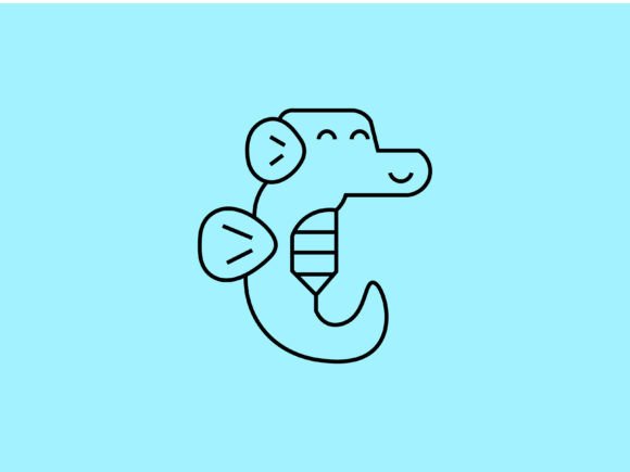 Kawaii Animal Seahorse Line Background: A Versatile Design Asset