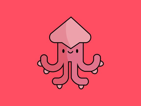 Kawaii Animal Squid Icon: A Playful Design for Every Project