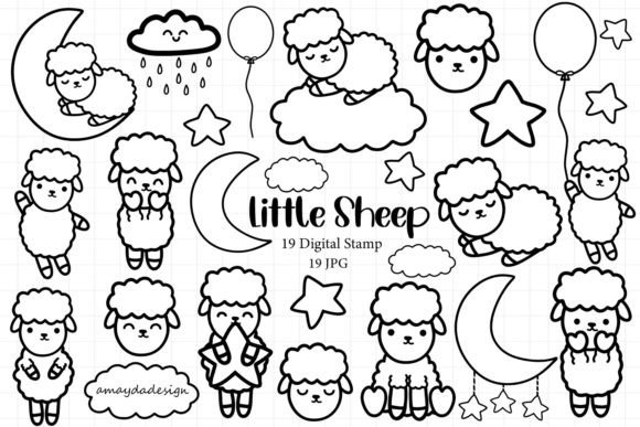 Little Sheep Animal Digital Stamp Doodle: A Creative’s Asset