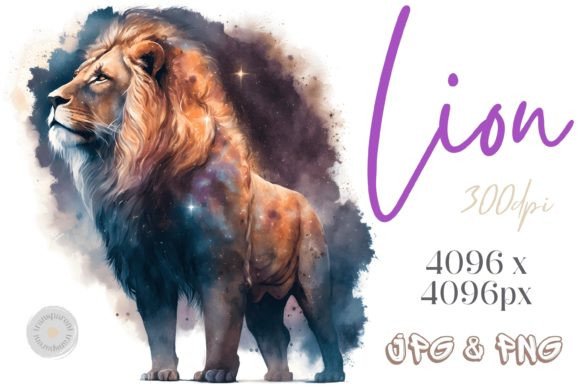 Star Lion Magical Spirit Animal Clipart: A Design Asset with Character