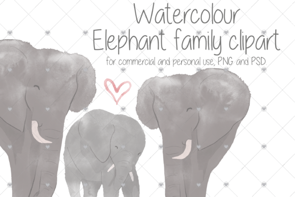 Watercolour Elephant Family: A Designer's Delight
